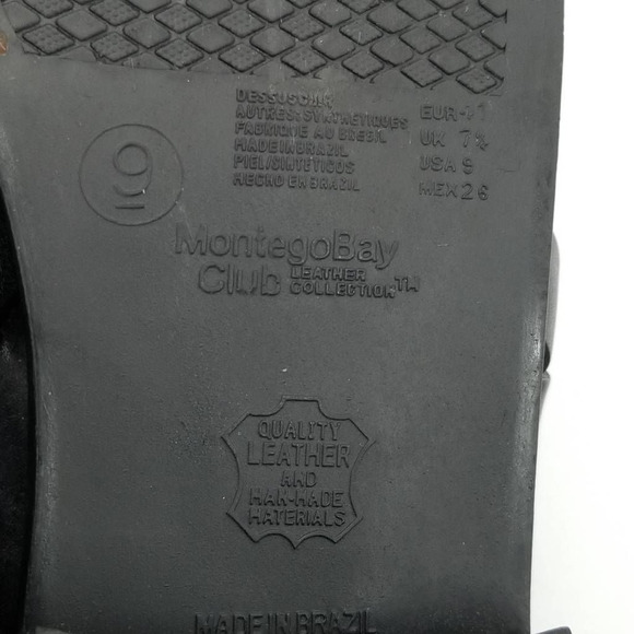 Montego Bay Club Womens Slingback Sandals Black Leather Buckle 9 - Picture 9 of 9